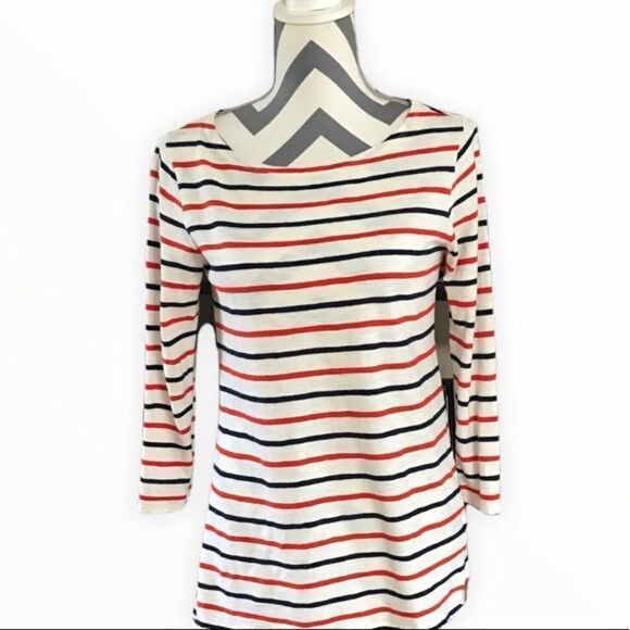 Old Navy XS Striped Red, White, & Black Cotton Top - Picture 1 of 4